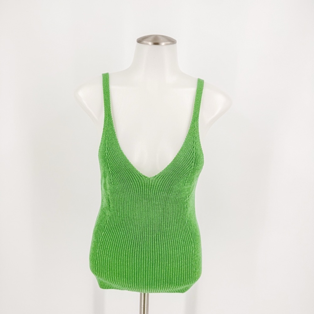 Maeve Vibrant Green Sleeveless Knit Top